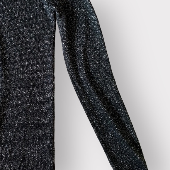 Nicole Benisti XL Sparkly crew neck black long sleeve thin sweater - Picture 8 of 9